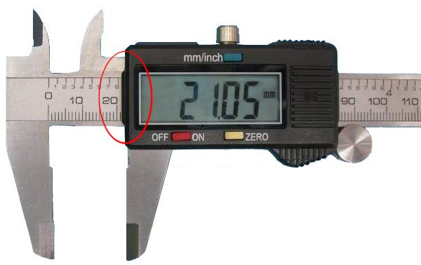 Digital caliper highlight